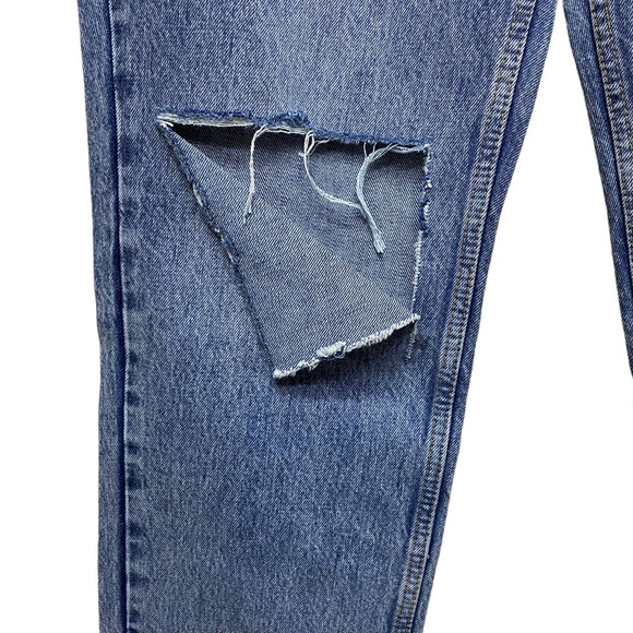 Good American Jeans Women's Size 28 Blue 90's Duster Straight Leg Distressed - Picture 6 of 15